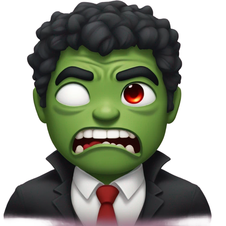 Hulk vampires one eye is no! Face is black and smile red eye Vampires emoji
