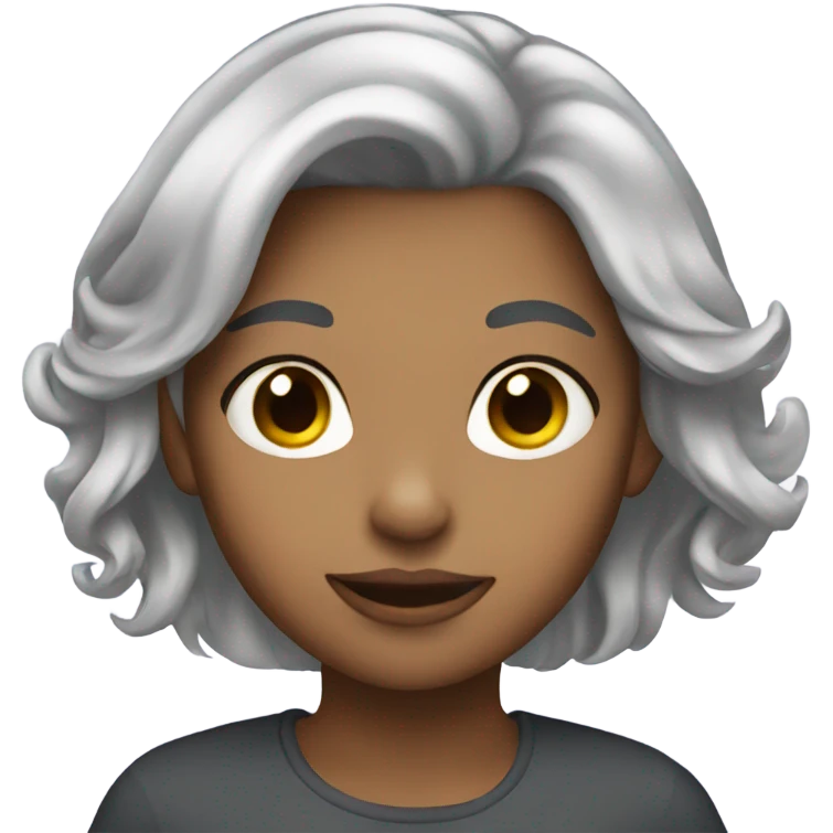 Girl with silver hair emoji