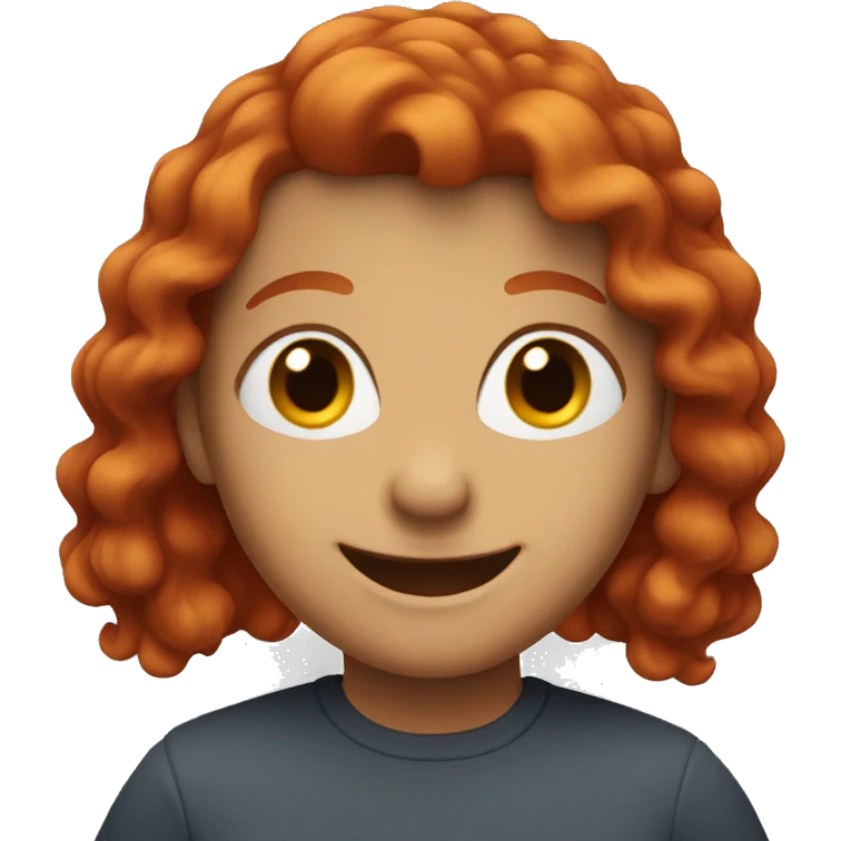 Red head smiling  emoji