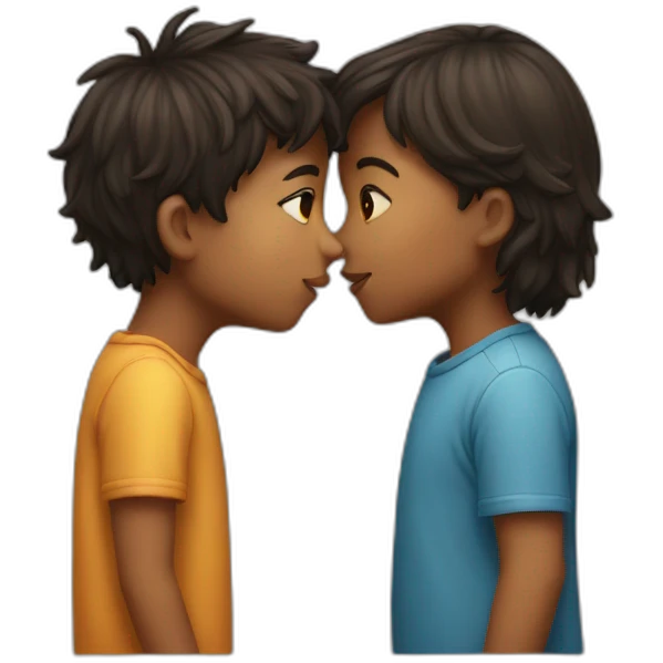 kiss between boy and girl emoji