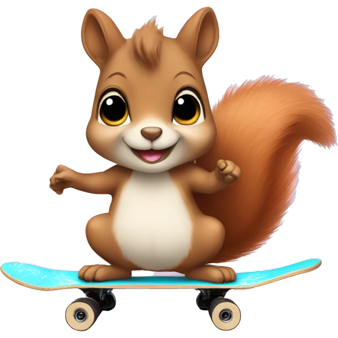 Squirrel in tutu Skateboard  emoji