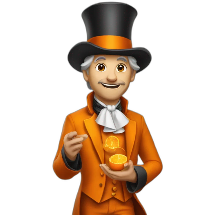 magicien habillé en orange emoji
