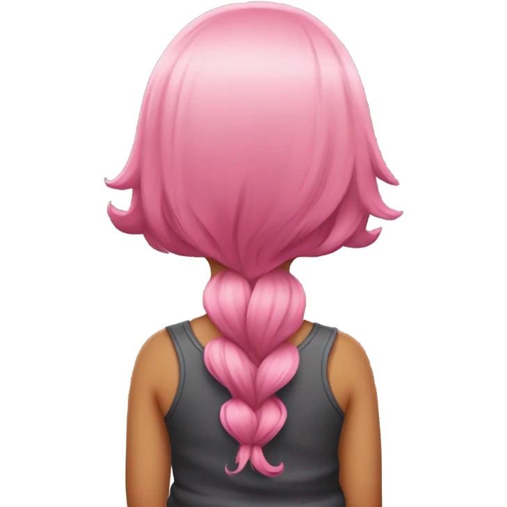 Pink curvy girl hair rear emoji