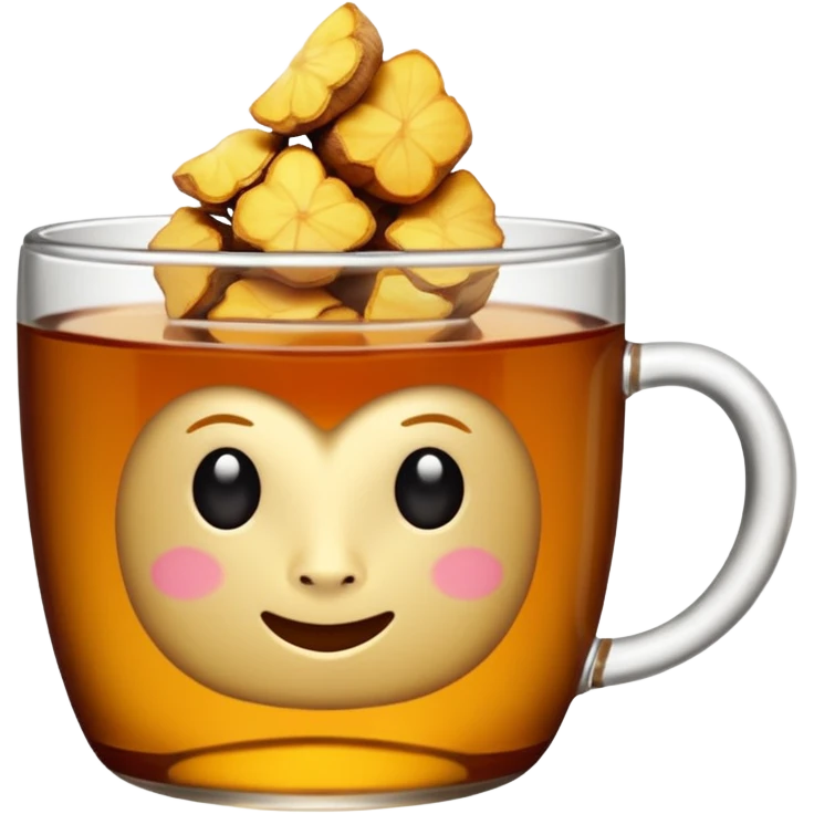 cup of tea with ginger root emoji