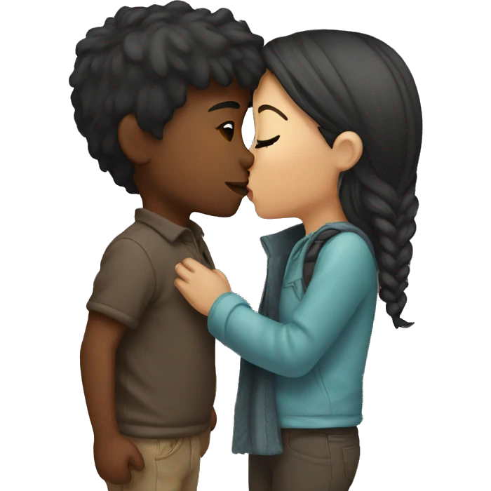 Girl kissing a boy emoji