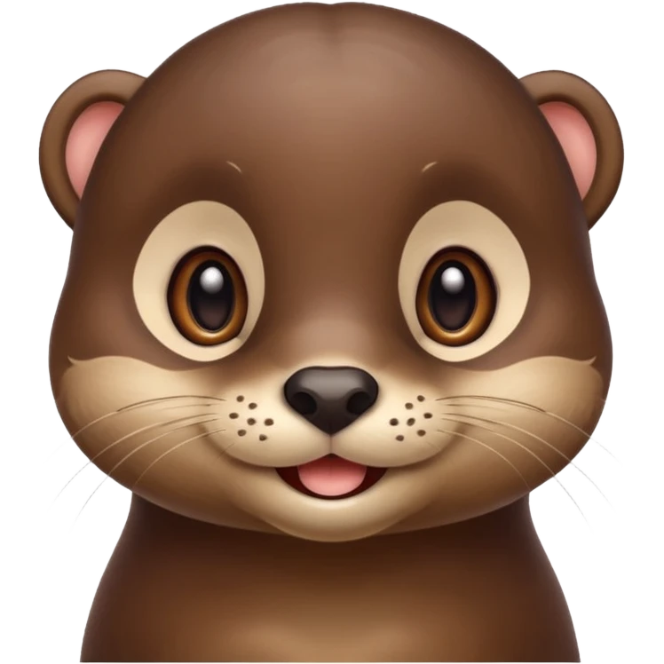 Cute Otter Face, smiling with big eyes emoji
