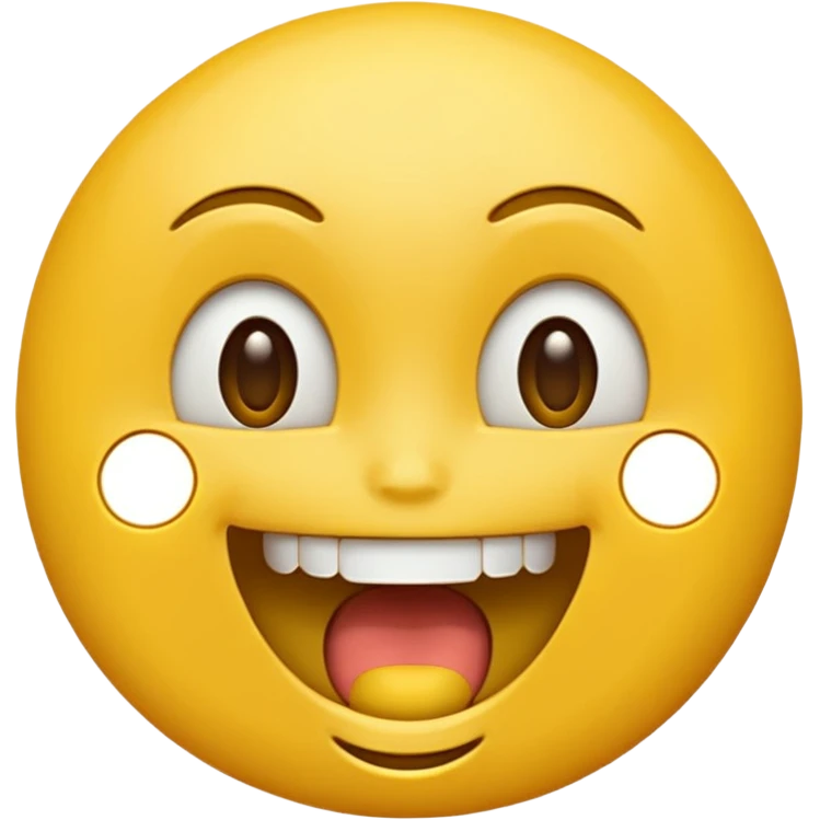 a face with a large opened mouth in emoji of whatsapp style (yellow) emoji