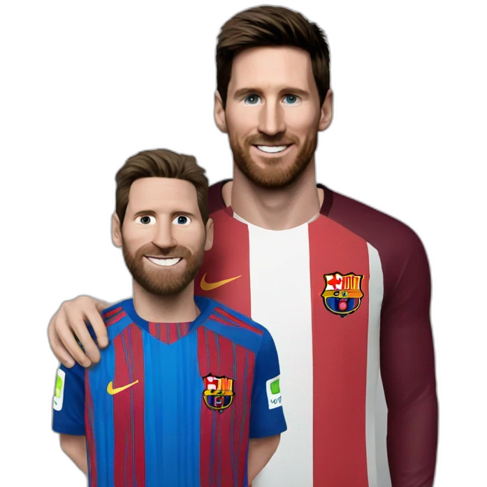 man with messi emoji