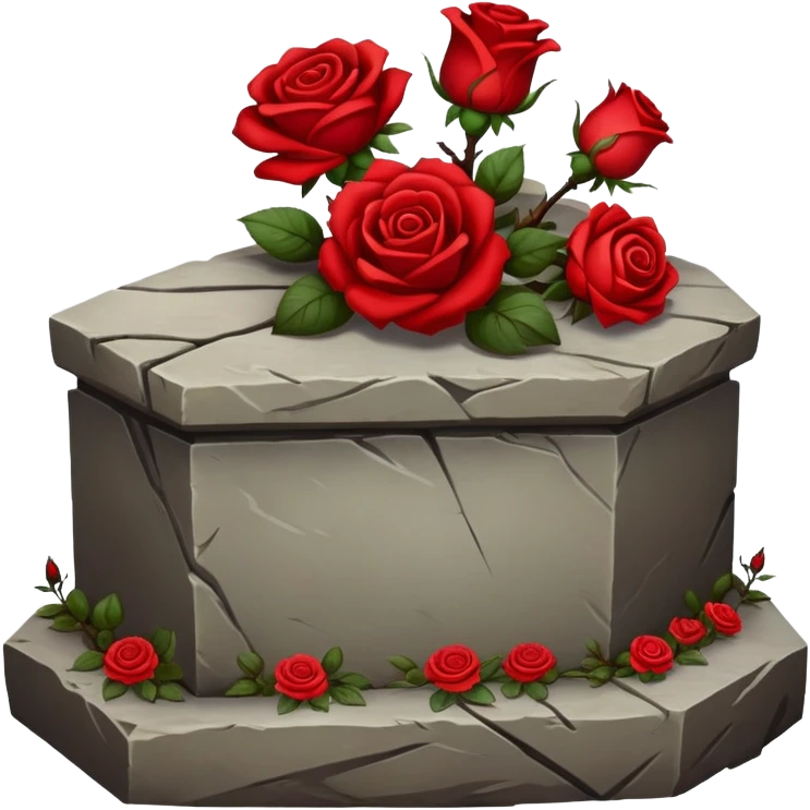Red grave with roses emoji