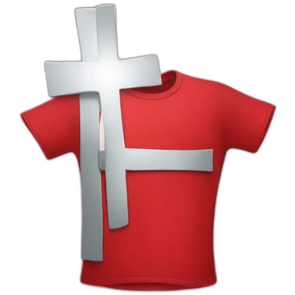 Red T shirt with cross on it emoji