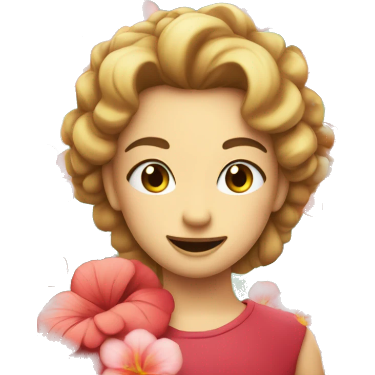 an inlove face emoji with gumamela flower emoji