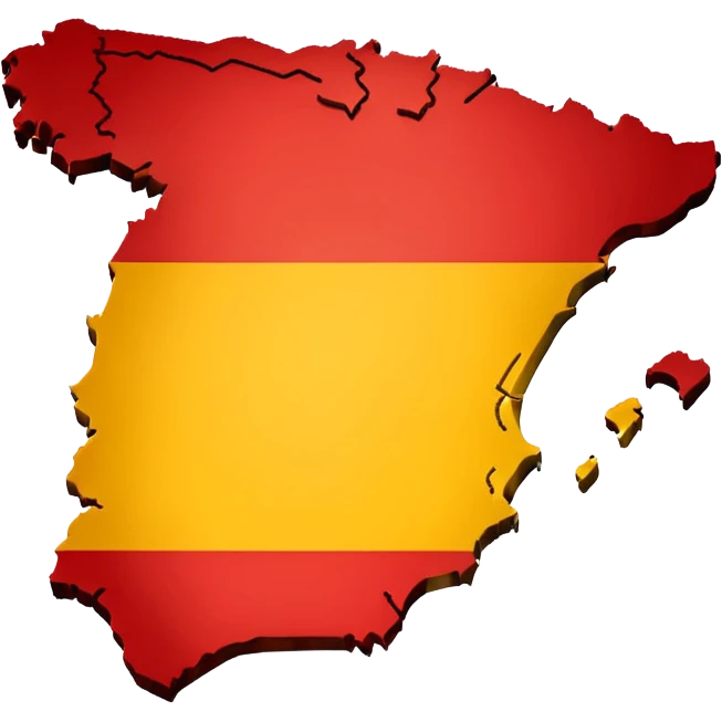 simple map of Spain (the country) in red and yellow emoji emoji