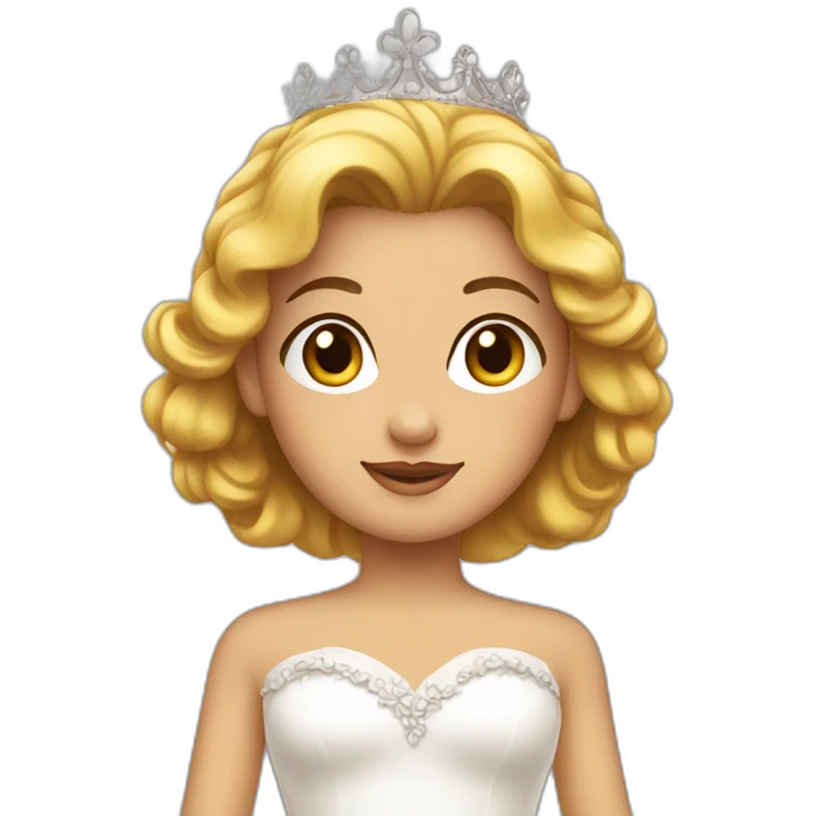 Princesa con vestido blanco emoji