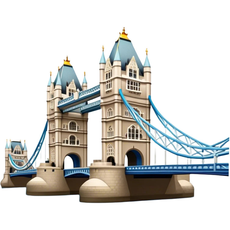 Cinematic Realistic Tower Bridge Landmark Emoji, depicted with iconic Victorian architecture spanning the River Thames, rendered with lifelike textures and dramatic natural lighting that captures its majestic presence. emoji