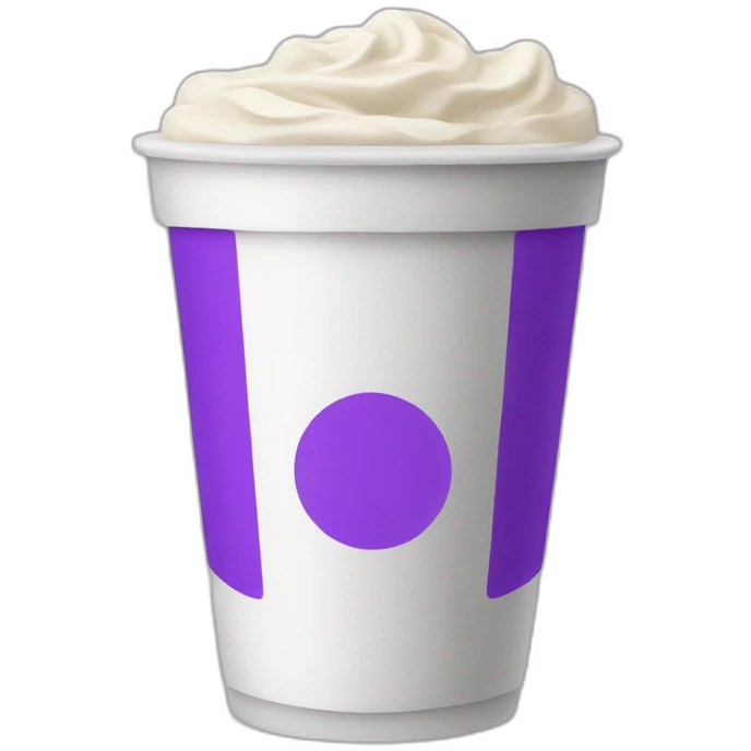 White Double cup with purple drink into emoji
