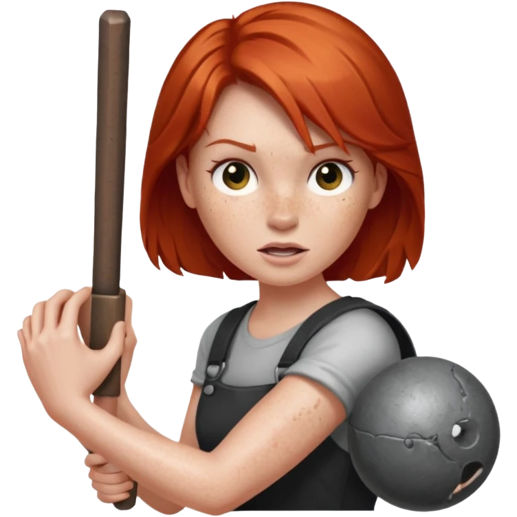 Redheaded wrecking ball emoji