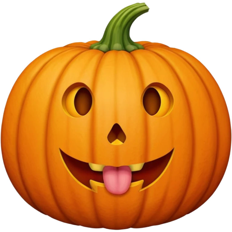 A pumpkin with its tongue out  emoji