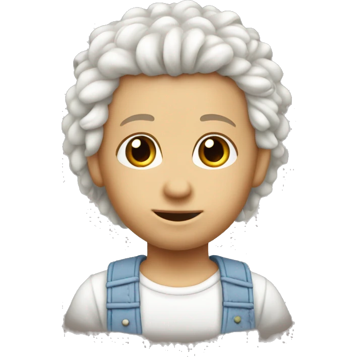 bambino bianco con capelli ricci castani emoji