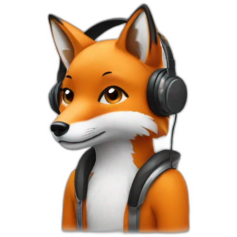 Fox in the headphones emoji