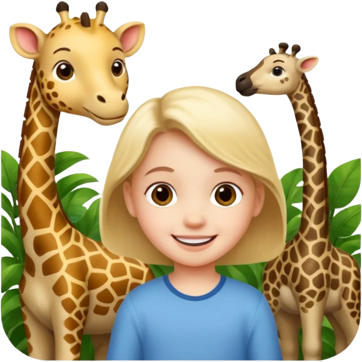 Zoo, child playing. emoji