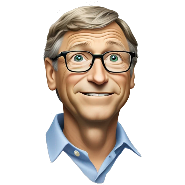 Bill Gates pointing down side emoji