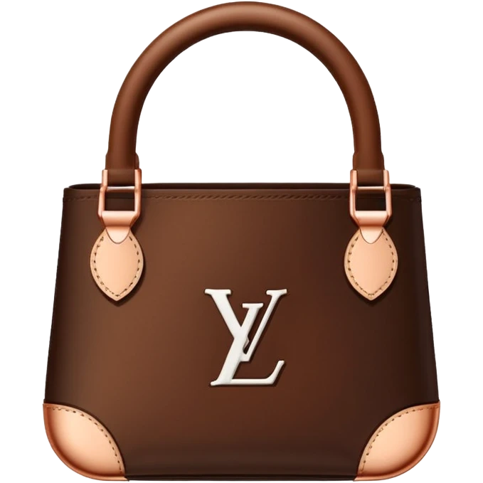 Louis vuitton logo Design in Copper, chocolate brown and white emoji