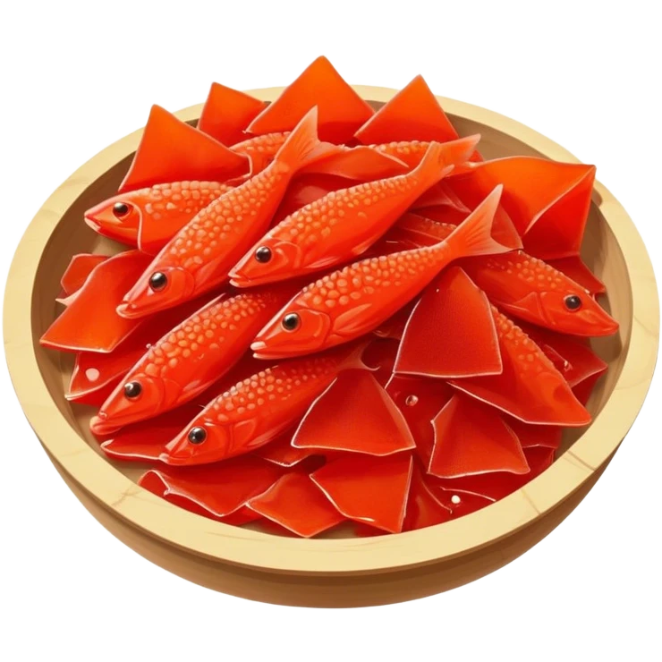 Dried fish roe with sliced pieces with red wax cover emoji