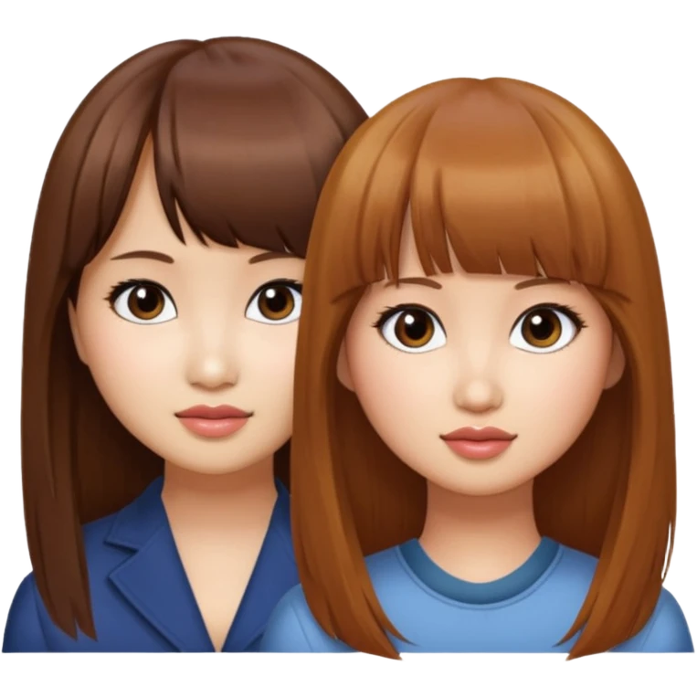 Brenda Song and Debby Ryan (straight bangs) emoji