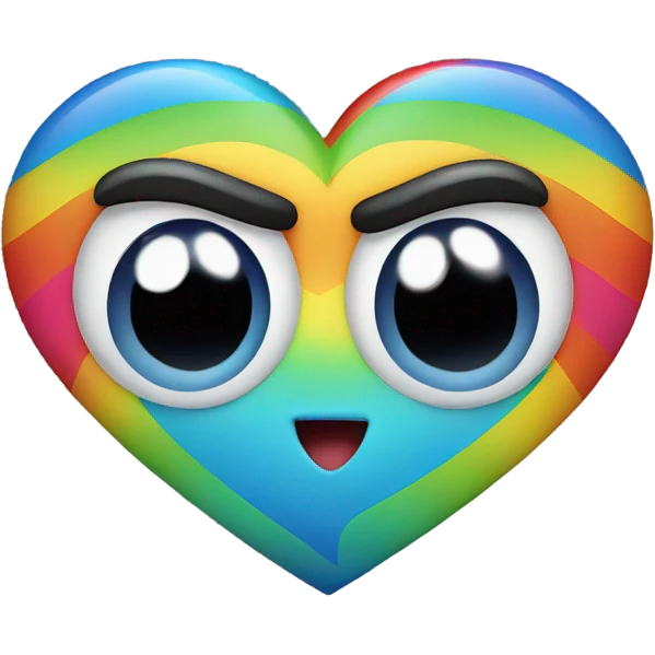Rainbows heart with eyes  emoji
