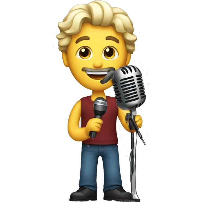 singer man with microphone emoji