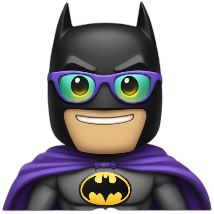 Batman with party glasses emoji