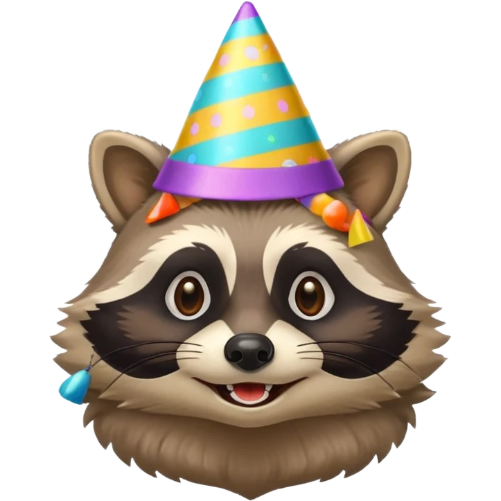 a raccoon celebrating emoji