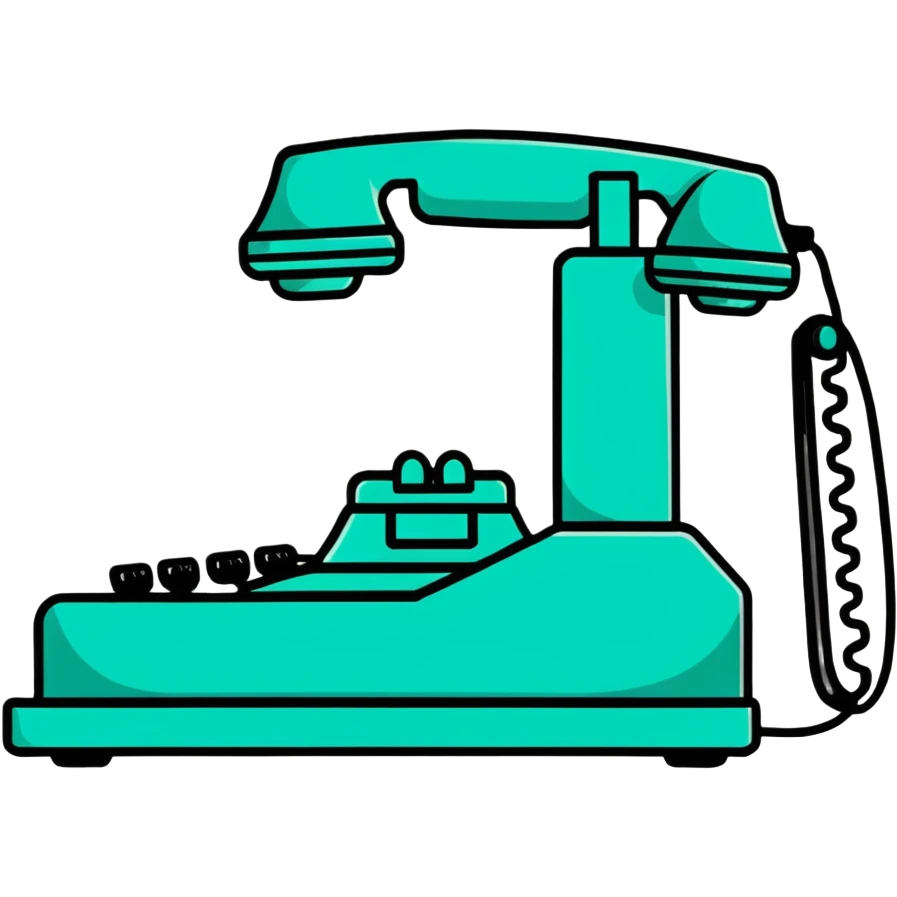 black telephone, retro desk phone emoji