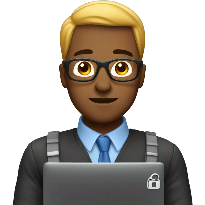 a man coding with passion emoji