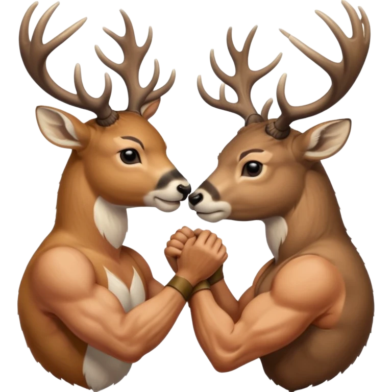 White tailed deer bucks wrestling emoji