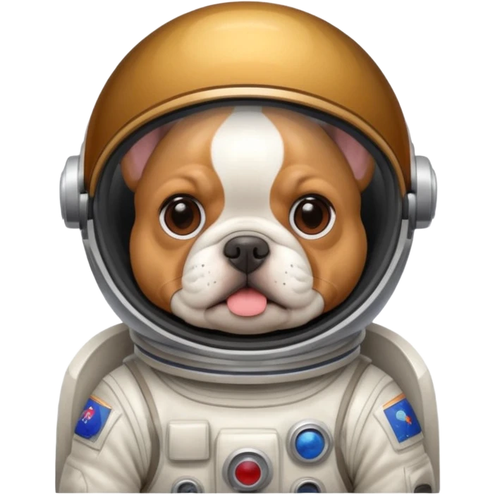 Frenchie wearing astronaut helmet emoji