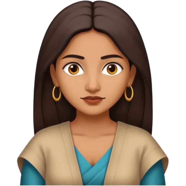 Indian woman with shrug shoulders emoji