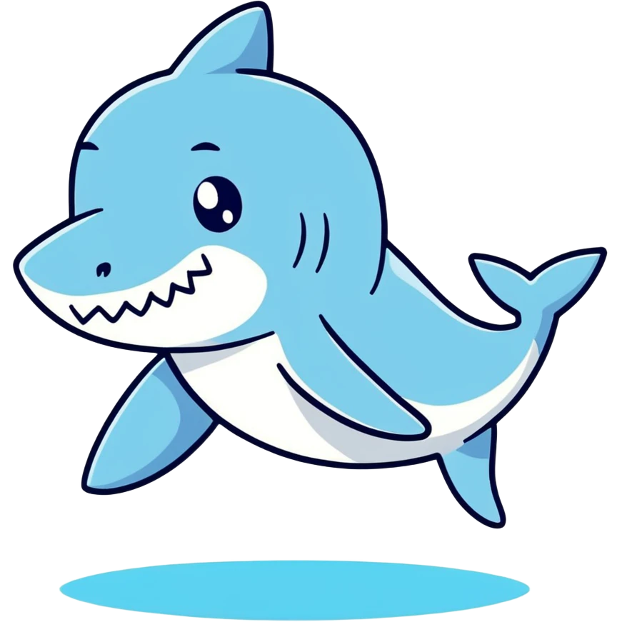 Shark wearing blue shoes emoji