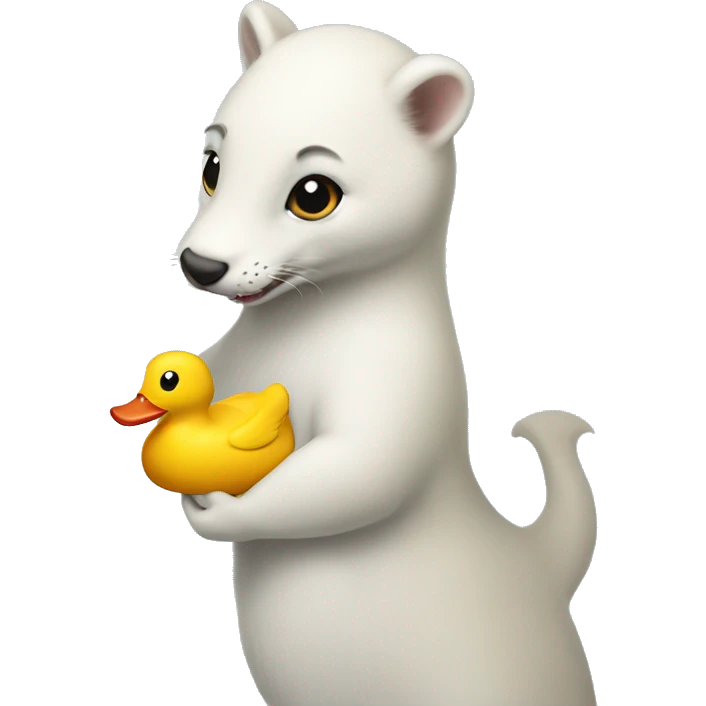atonished ermine eating a rubber duck emoji