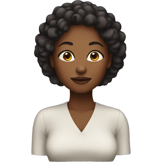 Black woman blushing emoji