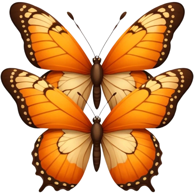 2 Orange brown butterflys emoji