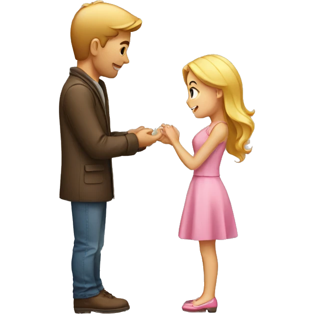 Man proposing to girl emoji