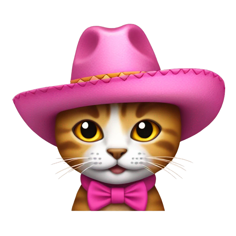 Gato con sombrero rosado  emoji