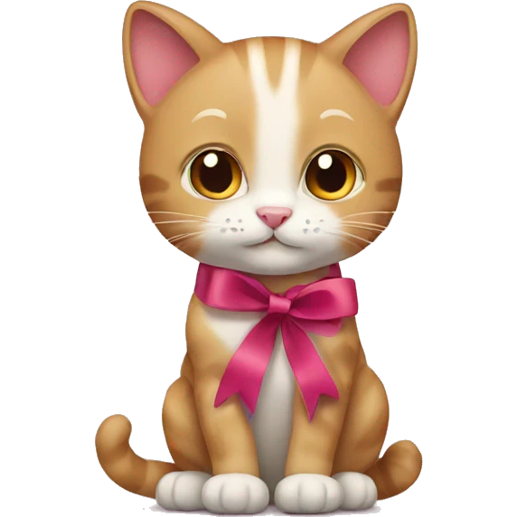Cat with ribbon emoji