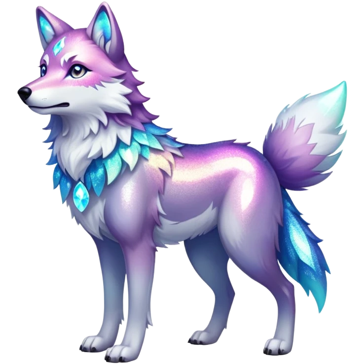 Falvie-Fionbri-creature-sparkle-wolf, full body emoji