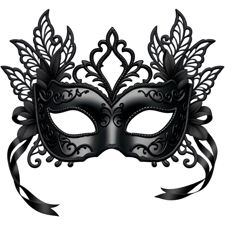 black lace masquerade mask emoji