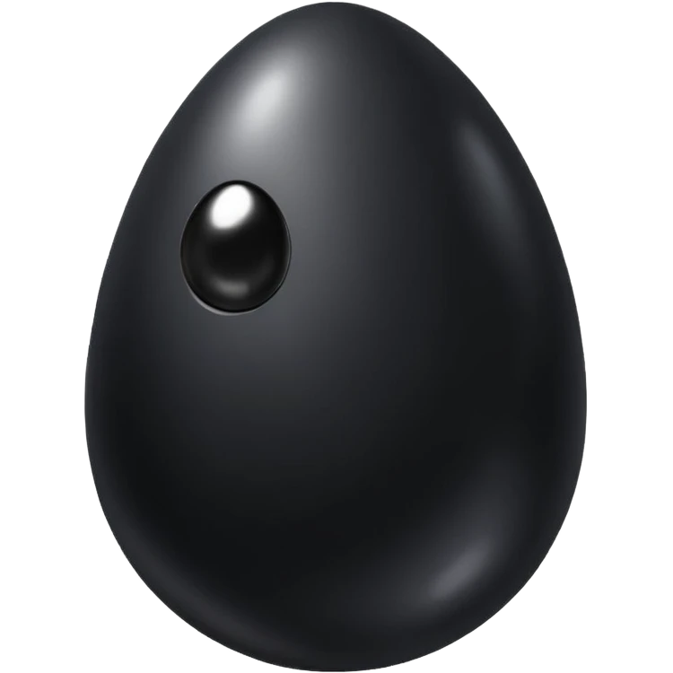 glistening wet black egg emoji
