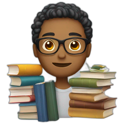 writer with books emoji