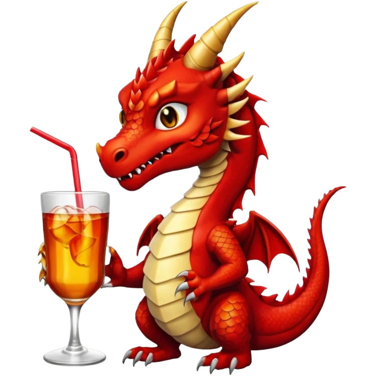 red dragon holding a drink emoji