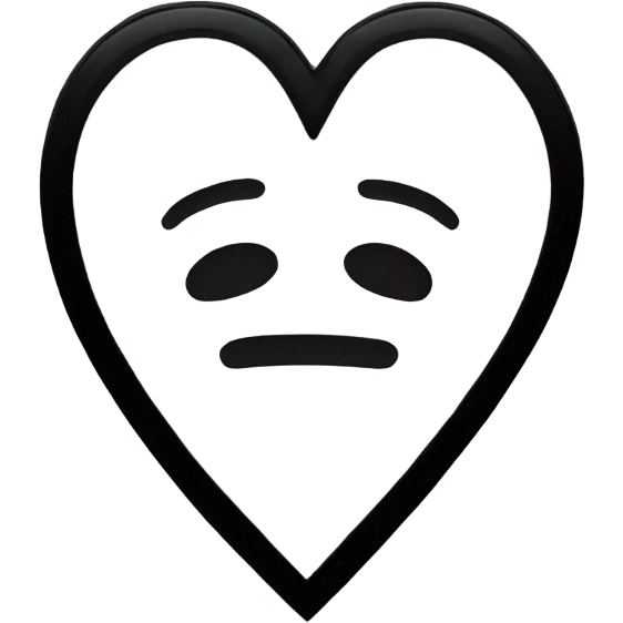 Heart with black outline  emoji